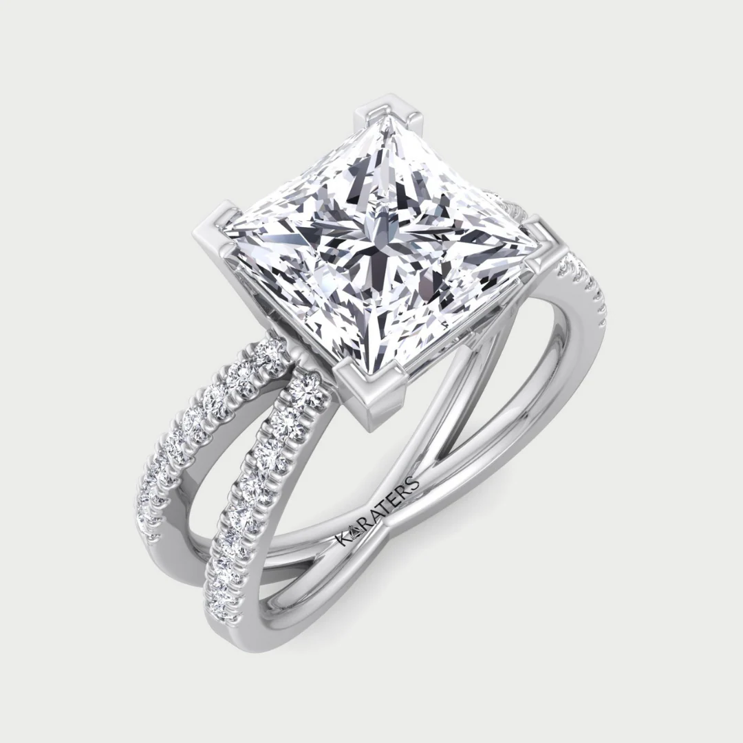 Pave Lab Diamond Engagement Rings